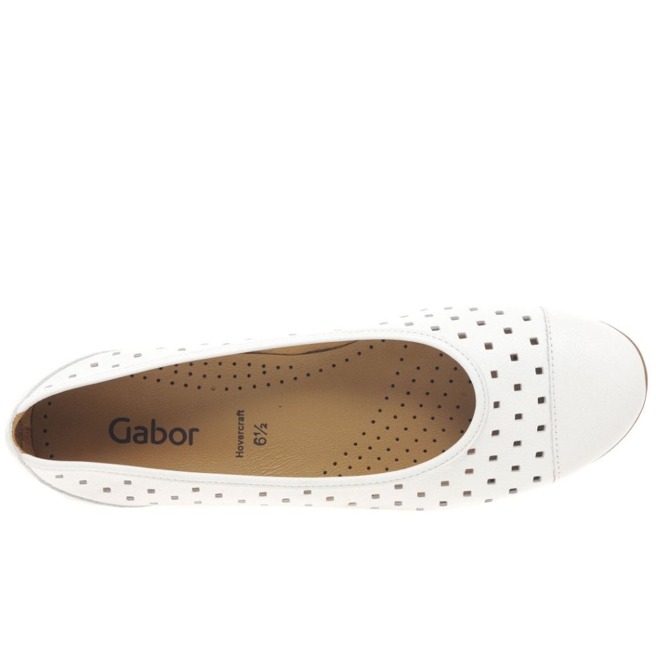 Gabour | Chaussures Décontractées Exclusives à Volants Pour Femmes Avec Détail Perforé Blanc